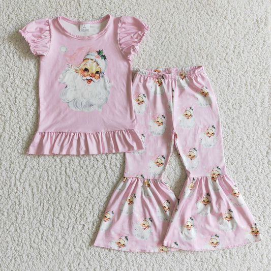 Christmas Pink Santa Suit Girls Set