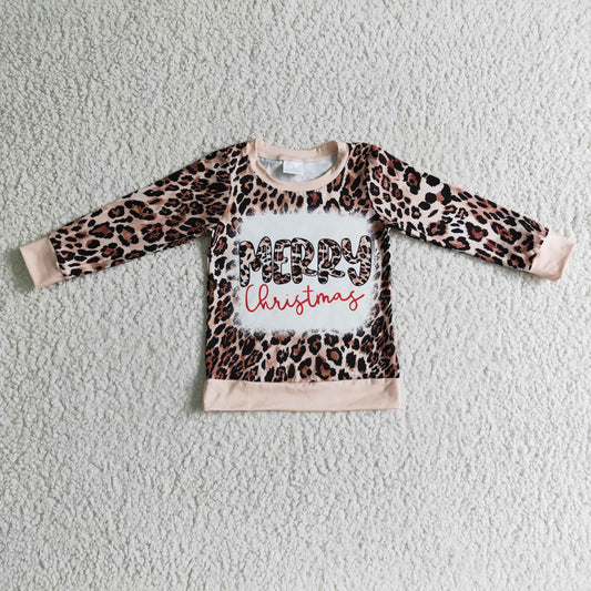 Merry Christmas Leopard Top