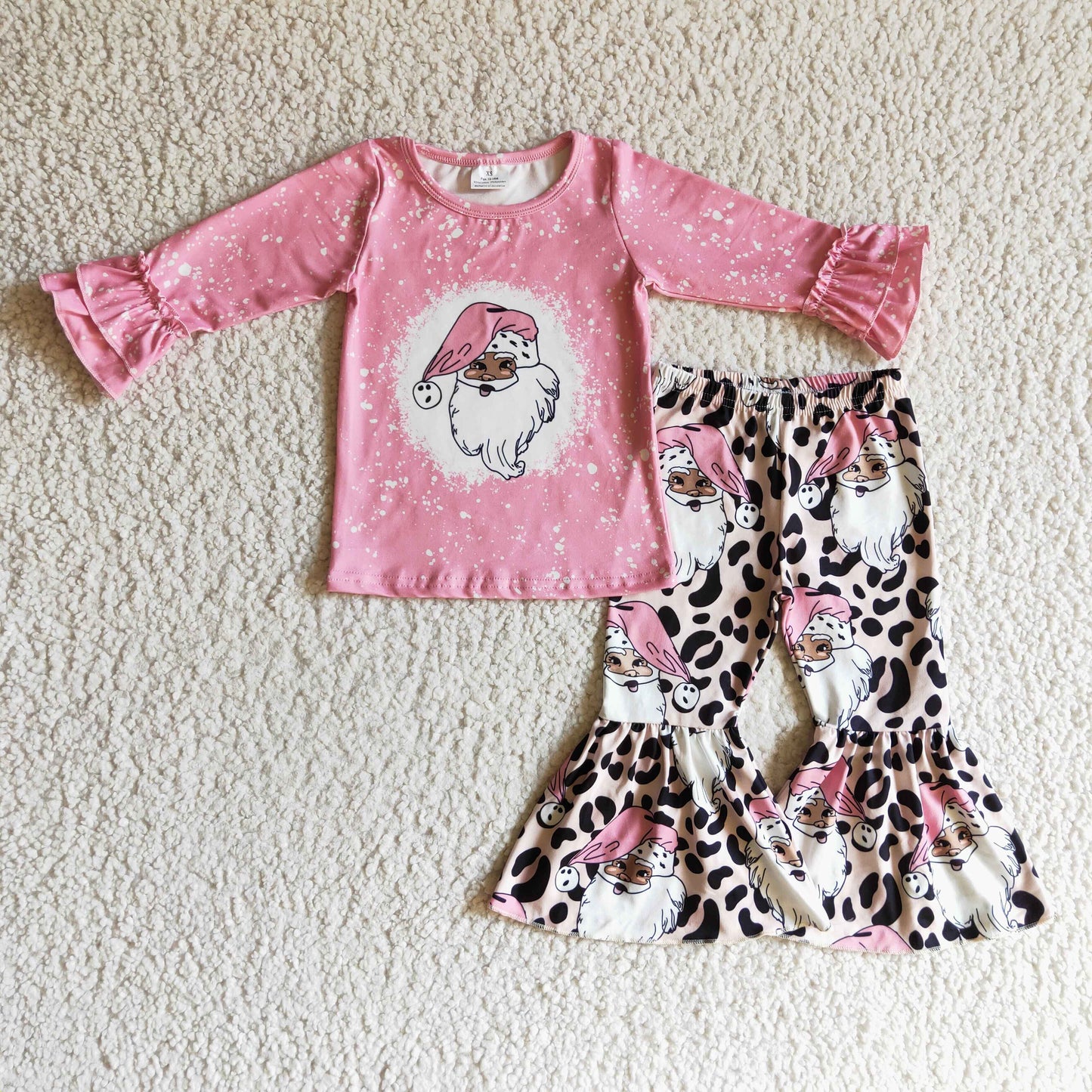 Christmas Santa Pink Girls Set