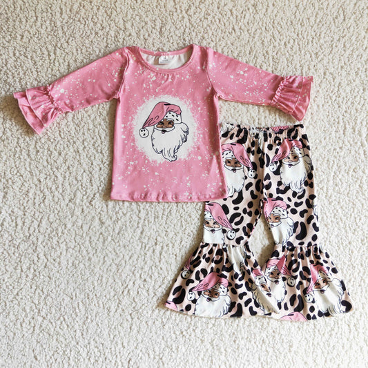 Christmas Santa Pink Girls Set