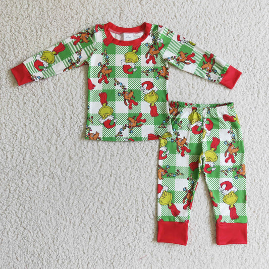 Christmas Green Cartoon Pajamas