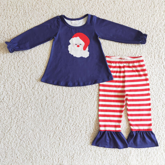 Christmas Blue Santa Girls Set