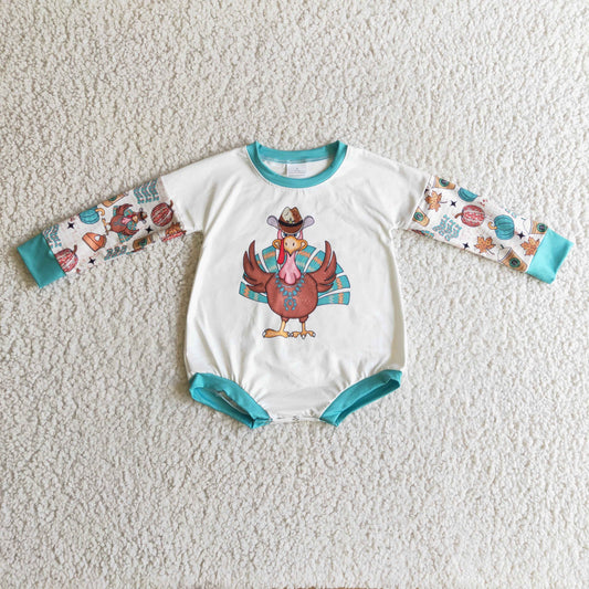 Thanksgiving Turkey Long Sleeves Romper