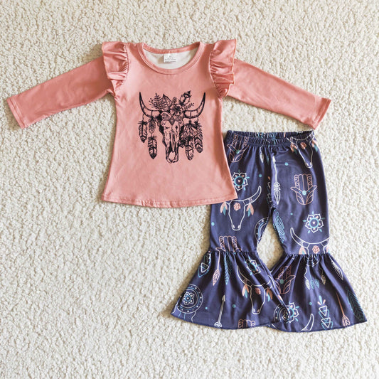 Pink Cow Girls Set
