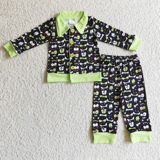 Christmas Green Cartoon Pajamas