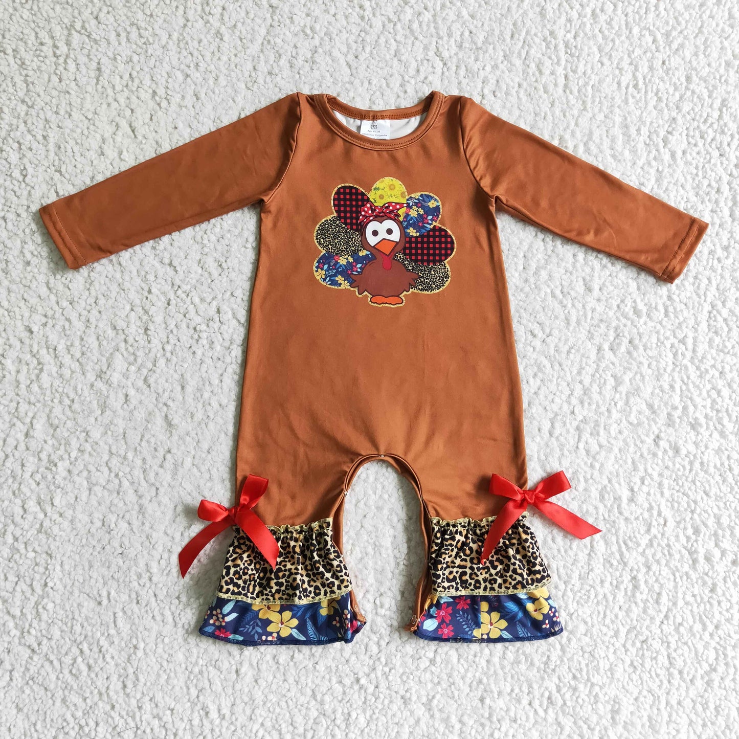 Thanksgiving Turkey Girls Romper