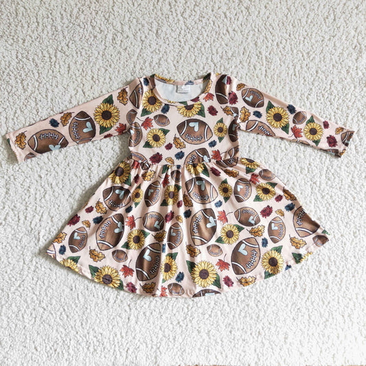 Baseball Sunflower Girls Dress