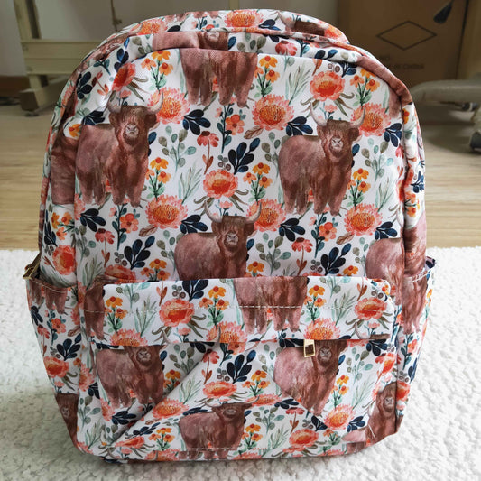 HIGHLAND COW FLOWER BACKPACK