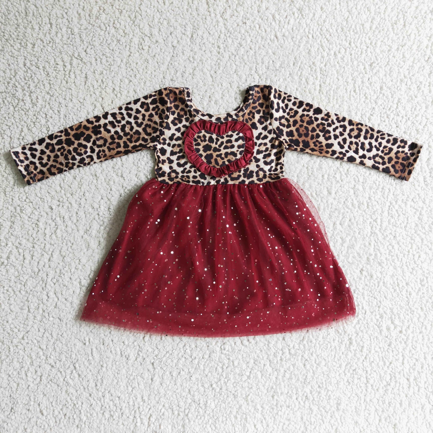 Leopard Red Girls Tutu Dress