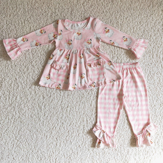 Christmas Pink Santa Girls Outfit