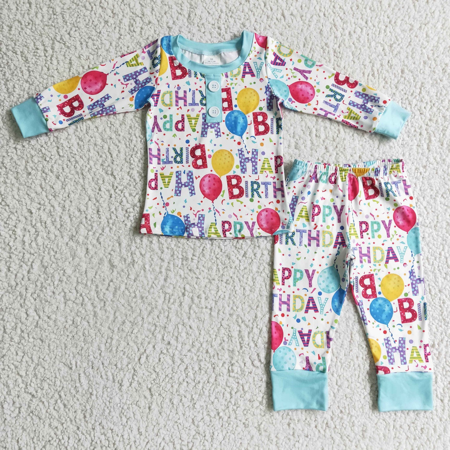 Happy Birthday Blue Pajamas Outfit