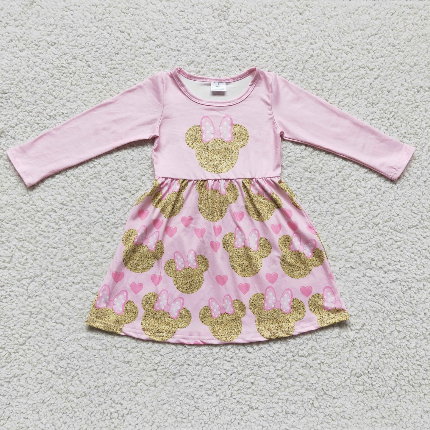 Pink Cartoon Girls Dress