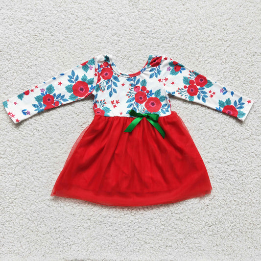 Flower Red Girls Tutu Dress