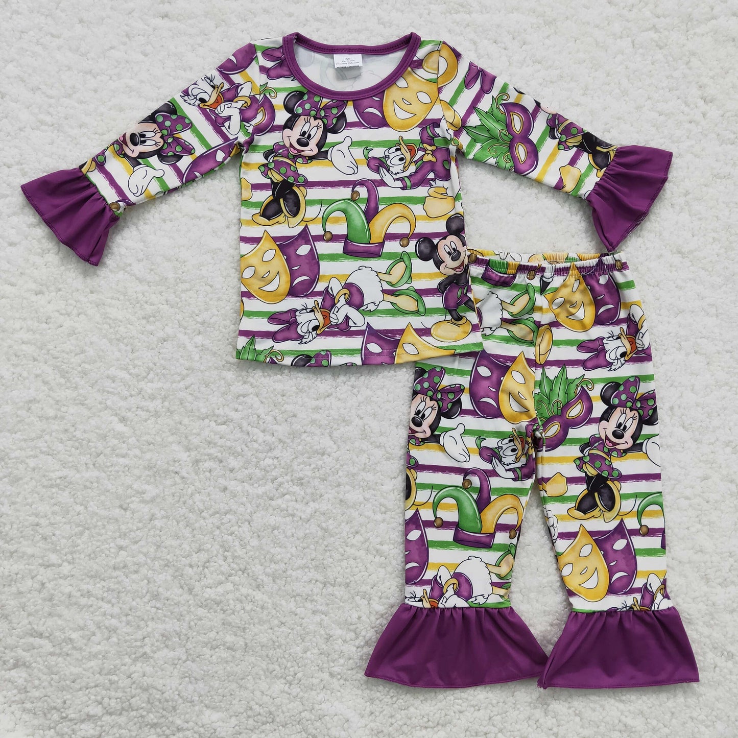 Mardi Purple Cartoon Ruffle Paj