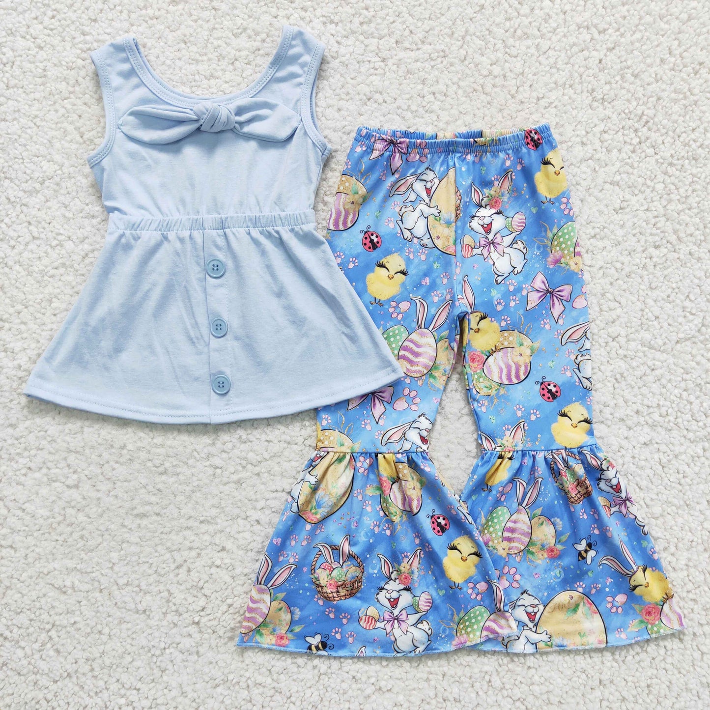 Easter Bunny Bell Pants Girls Set