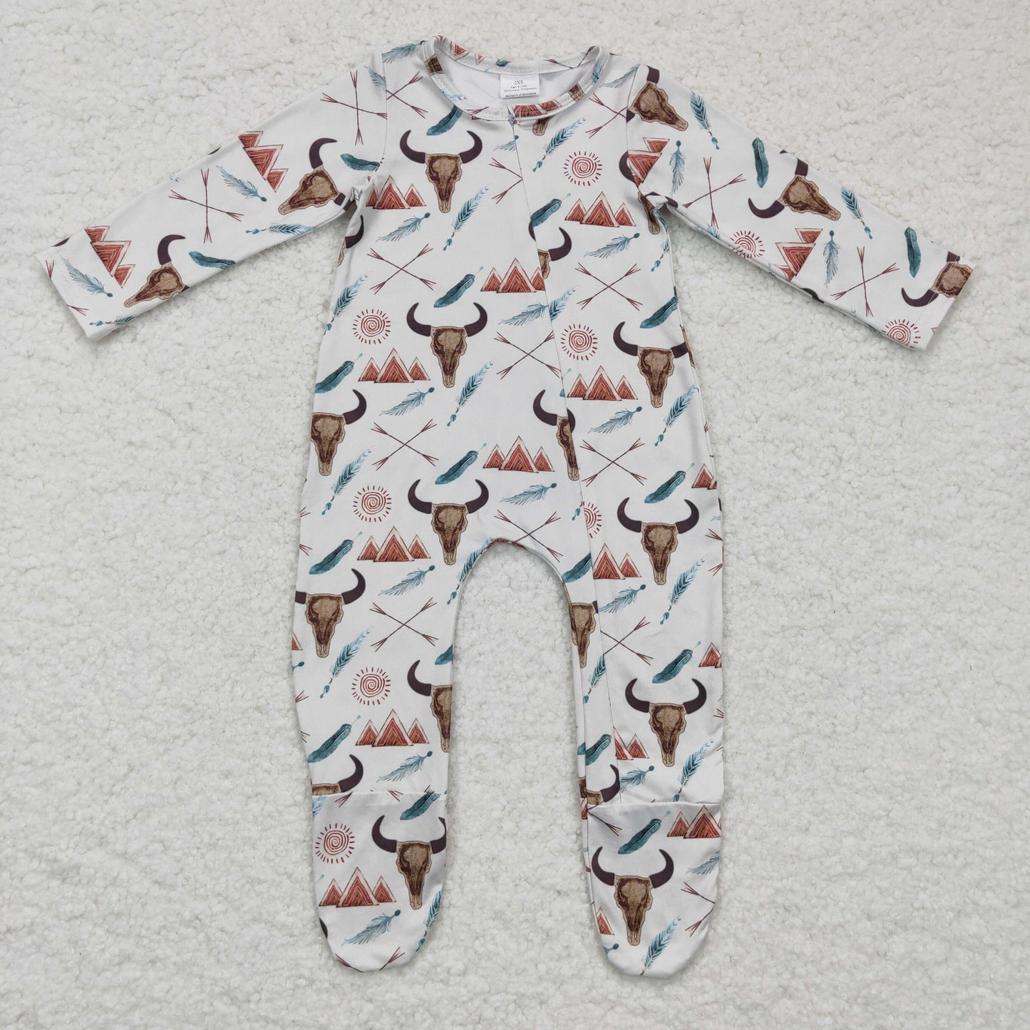 Western Cow Romper With zipper
