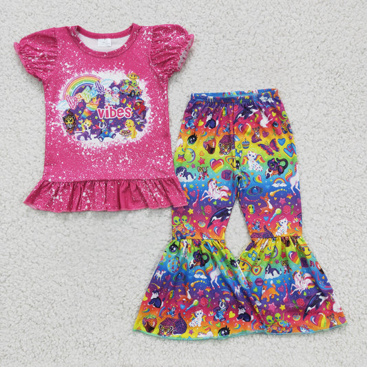 Rose Red Cartoon Girls Set