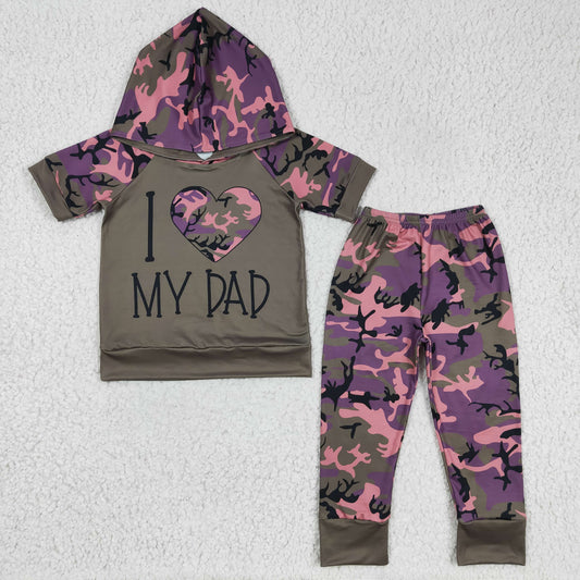 I Love MY DAD Camo Jogger Outfit