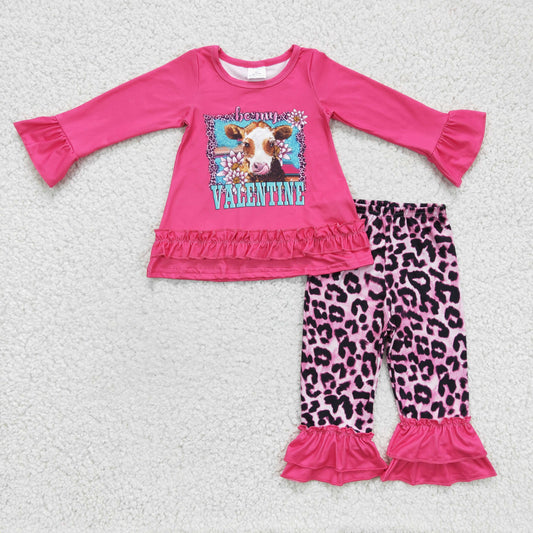 Rose Cow Leopard Girls Set