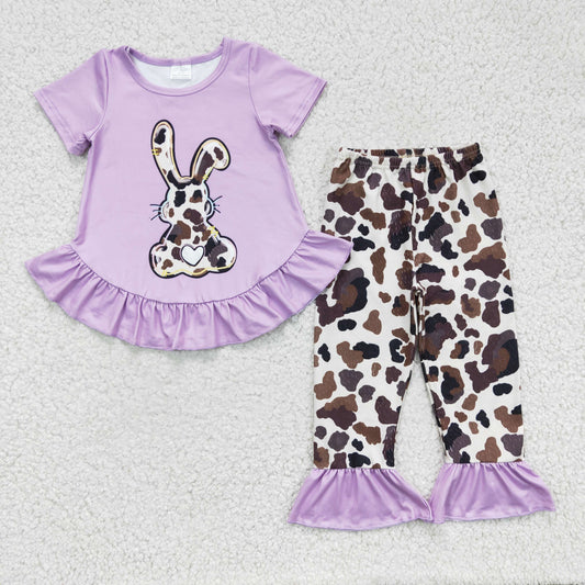 Easter Leopard Ruffle Bell Pants Girls Set