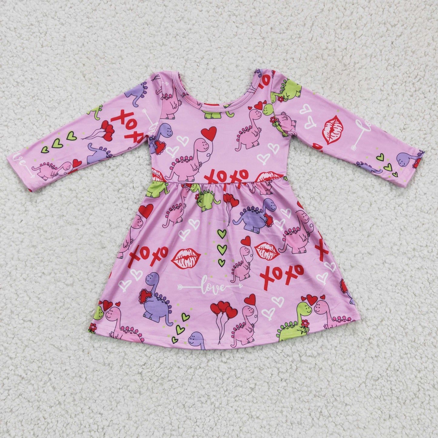 Valentine's day Dinosaur Girls Dress