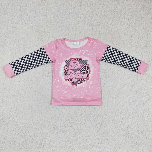 Pink Black And White Grid Shirt