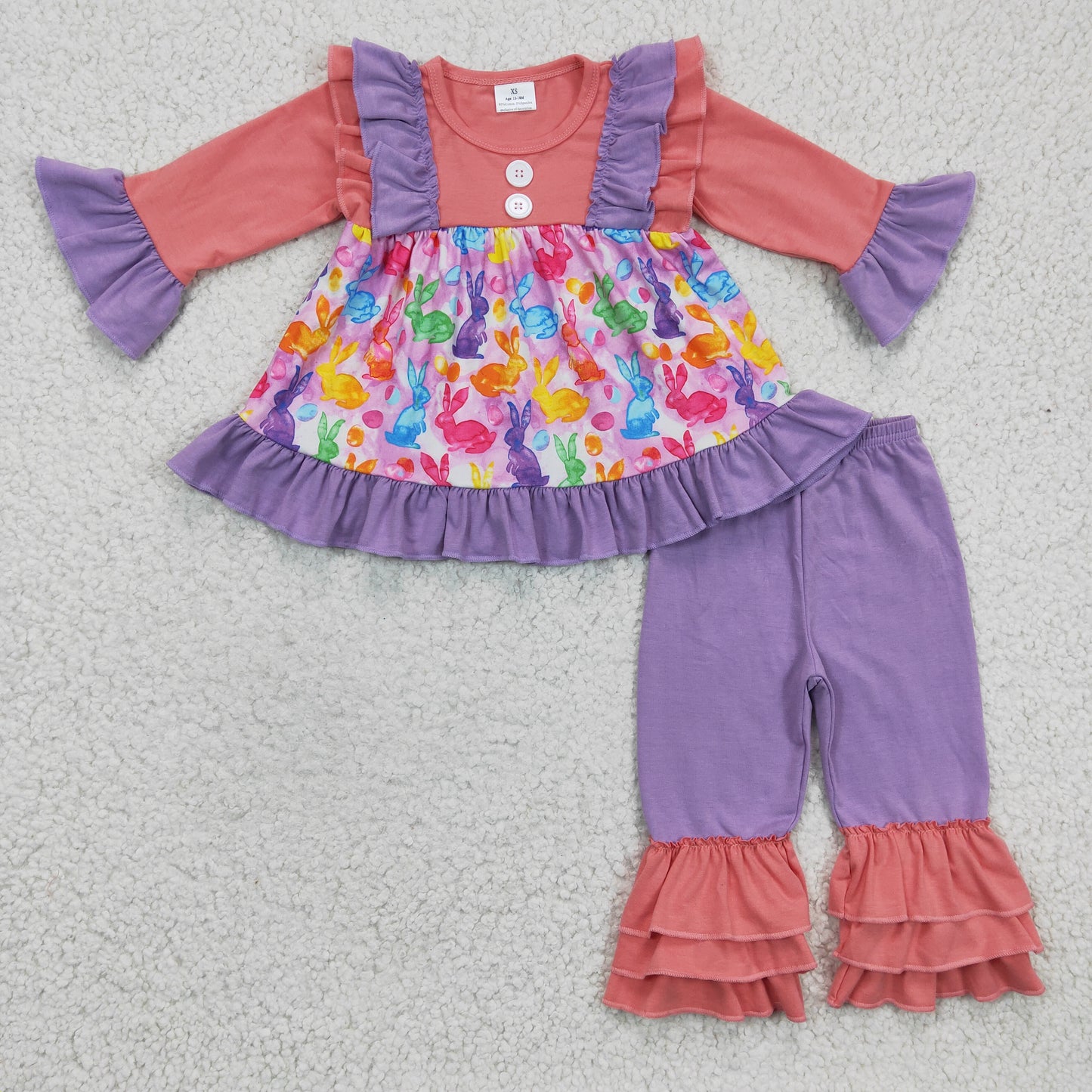 Easter Purple Rabbit Ruffle Outfits