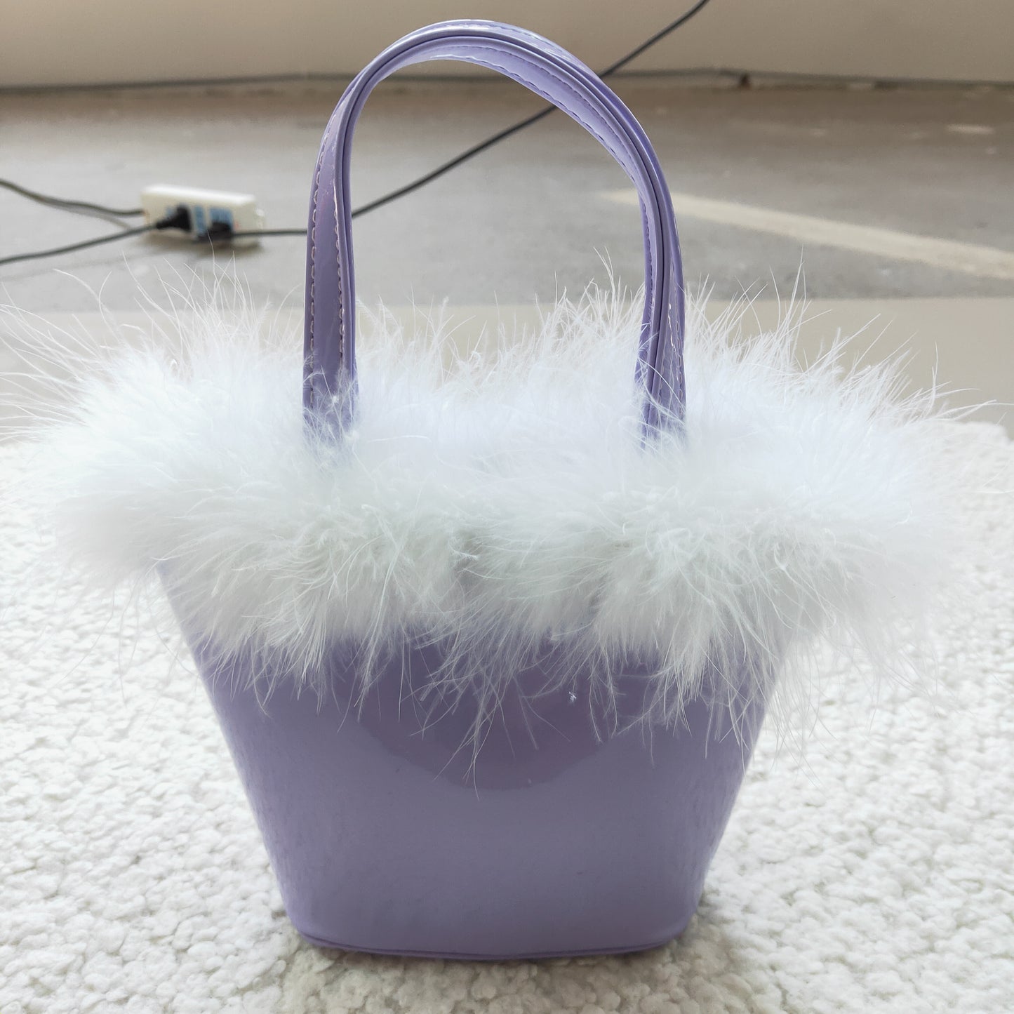 Purple fluffy satchel Kids's Bag