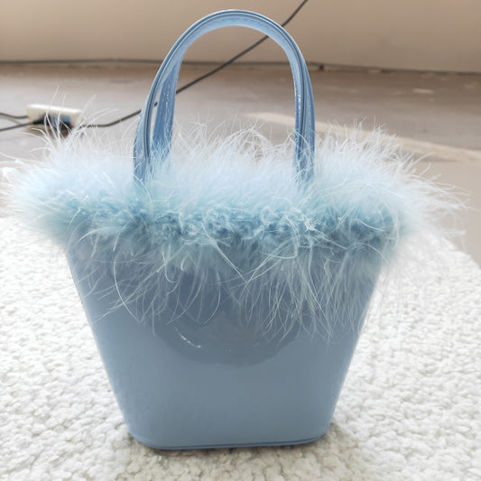 Blue fluffy satchel Kids's Bag