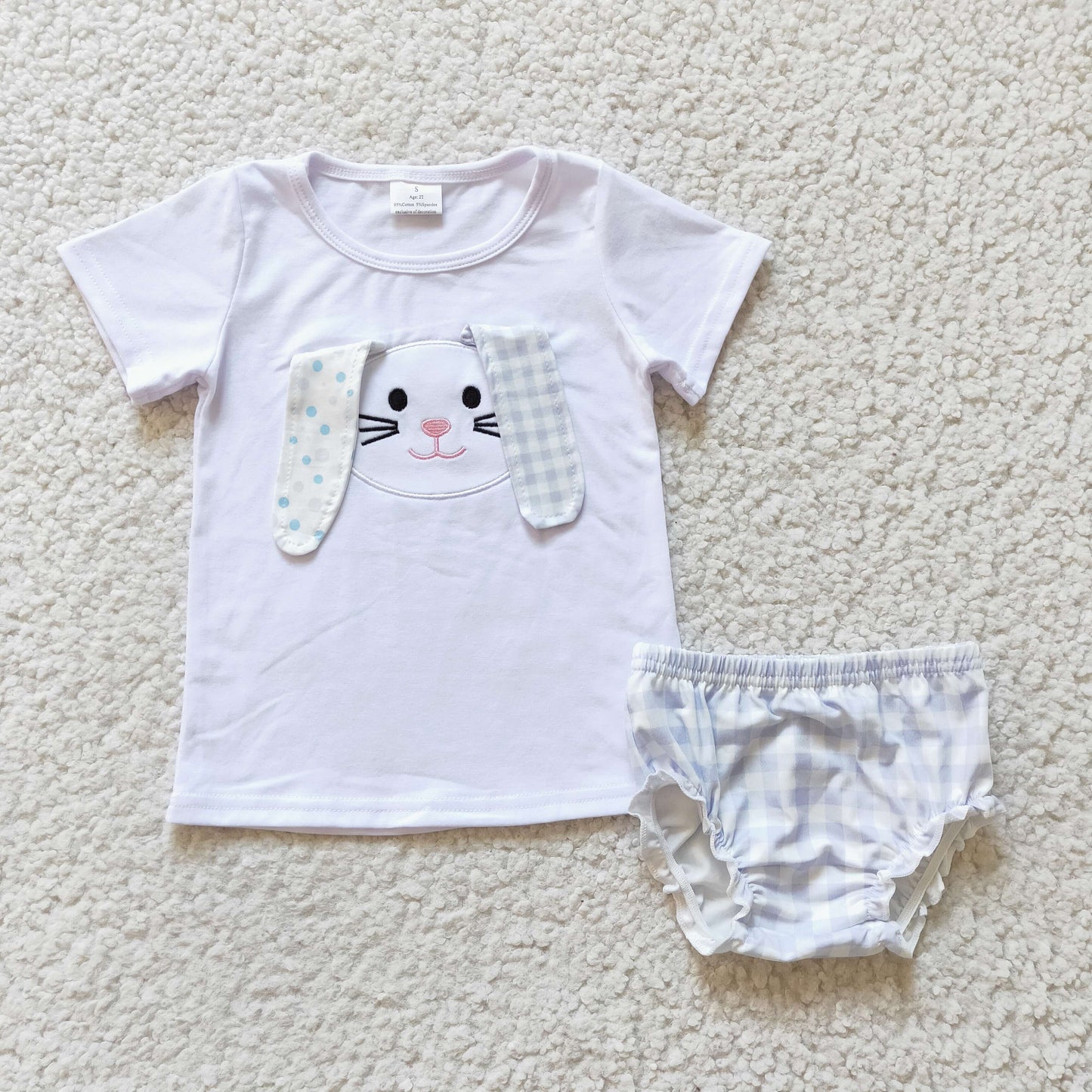 Easter Bunny Embroidery bummie outfit