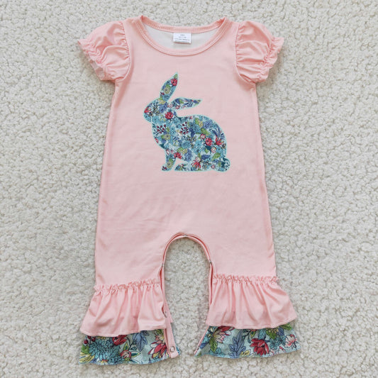 Easter Flowers Bunny baby romper