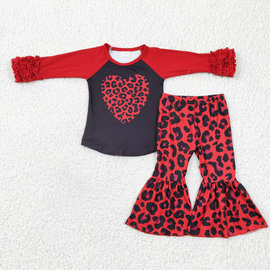 Valentine's Day Red Ruffle Girls Set