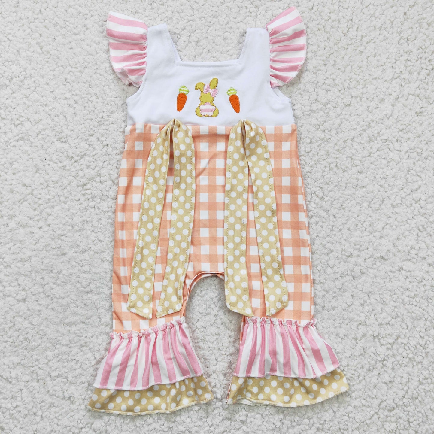 Easter Bunny Embroidered Romper