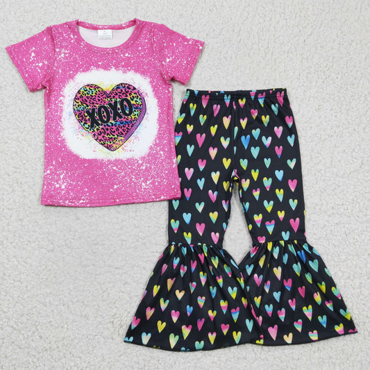 Valentine's Day Leopard Heart Girls Outfits