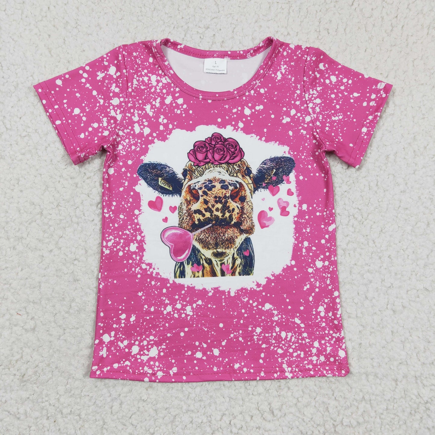 valentine's day Pink Cow Shirt