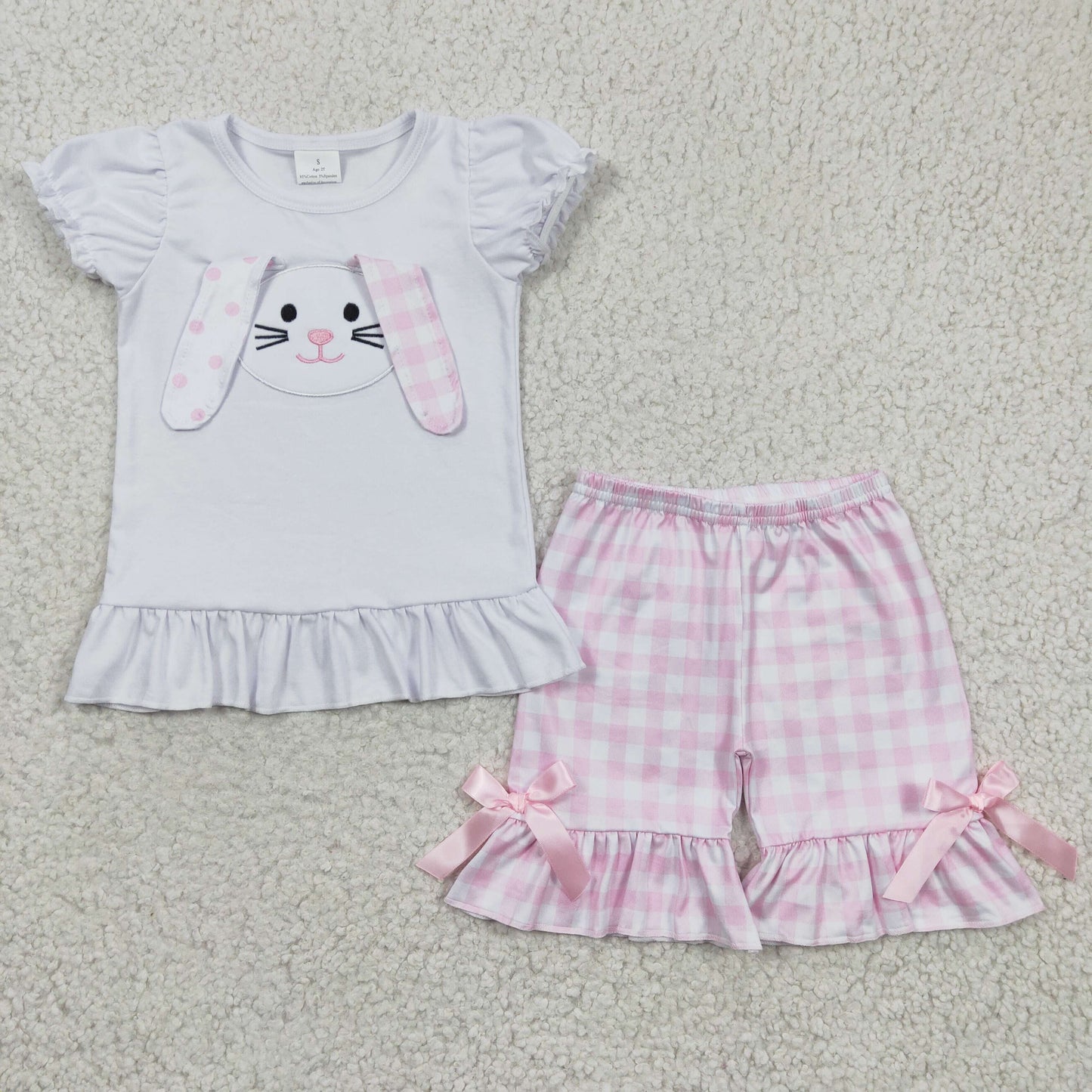 Easter Bunny Car Ruffle Short Outfits