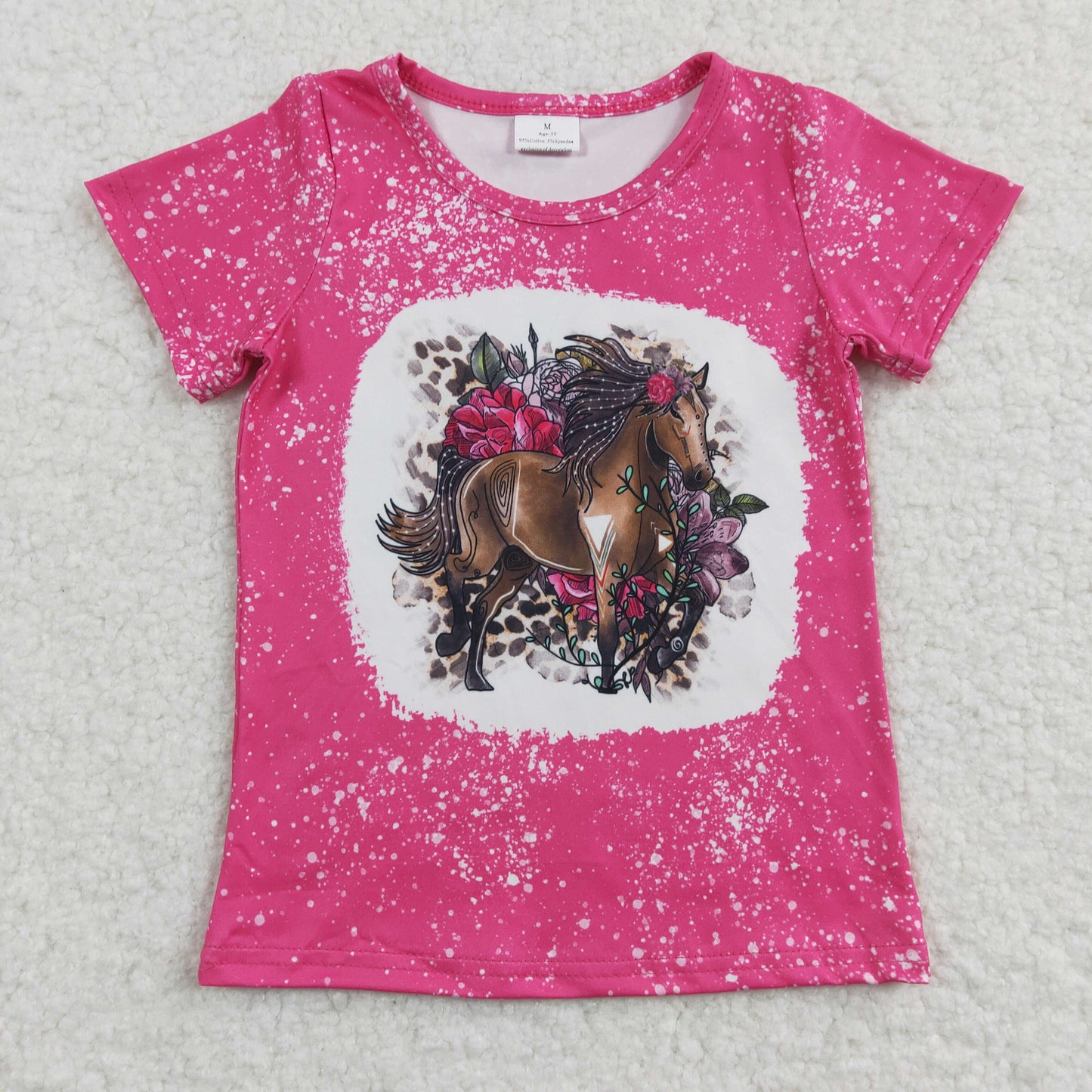 Pink Flower Horse Baby shirt