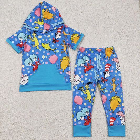 Blue Cartoon Jogger Outfit