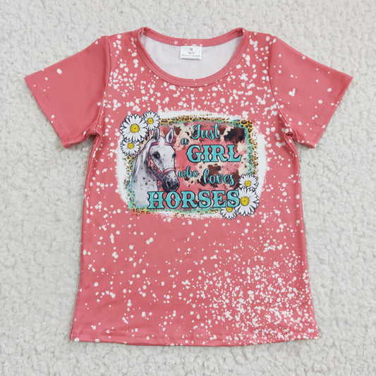 Pink Girl HORSES Baby shirt