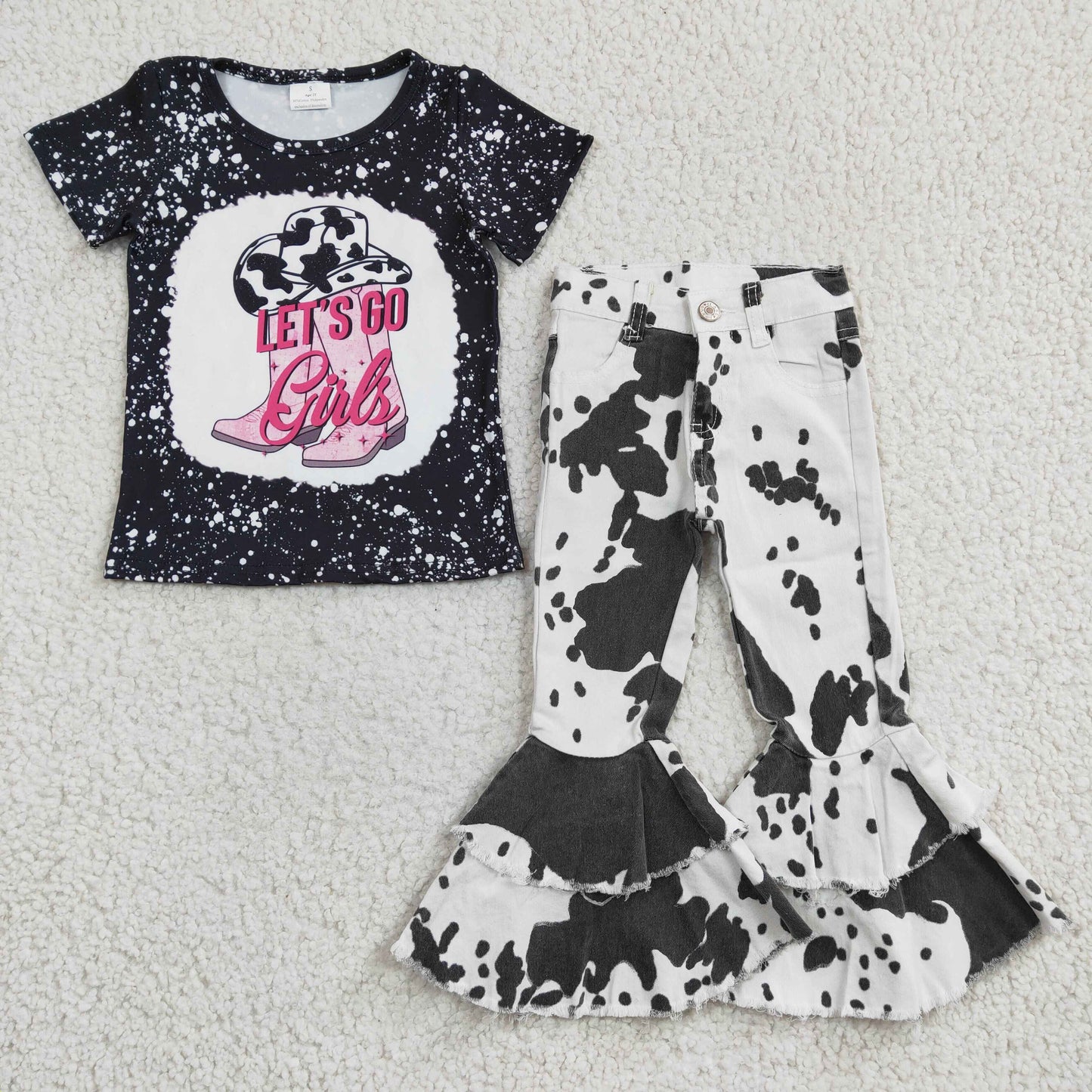 Western Let's Go Baby Shirt Cow Jeans