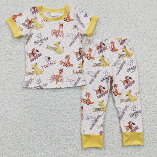 Yellow Tiger Pattern Short Pajamas