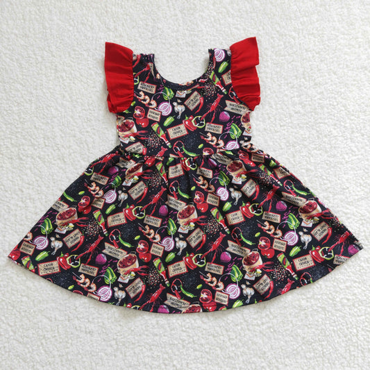 big skirt Red Lobster Red ruffles dress