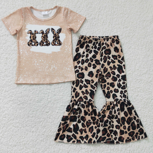 Easter Leopard Bunny Girls Outfits