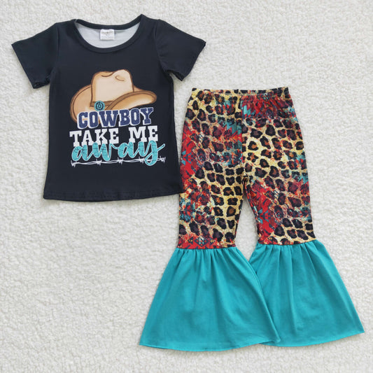 Western Cowboy Leopard Girls Set
