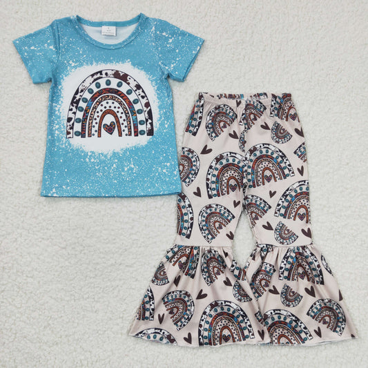 Blue Rainbow Cartoon Girls Set