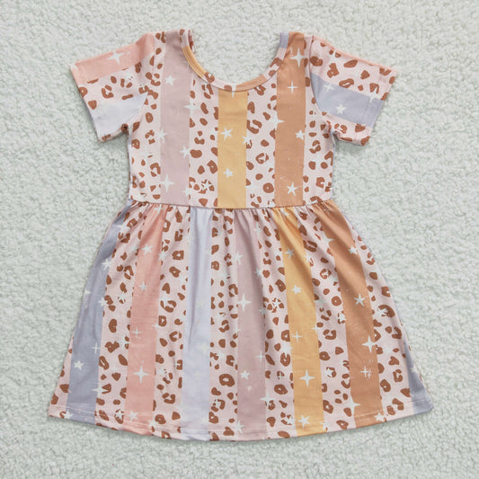 Leopard Colorful Short Sleeve Skirt