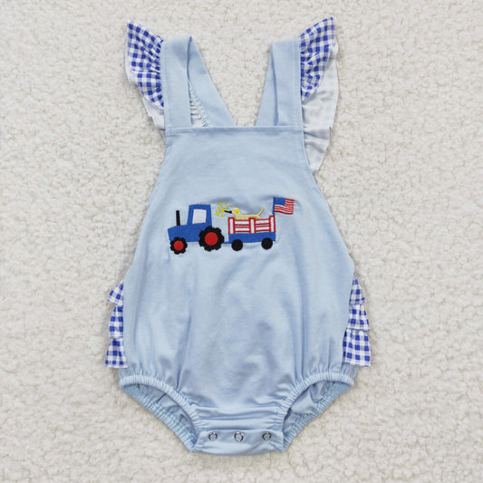Baby July of 4th Embroidery Romper