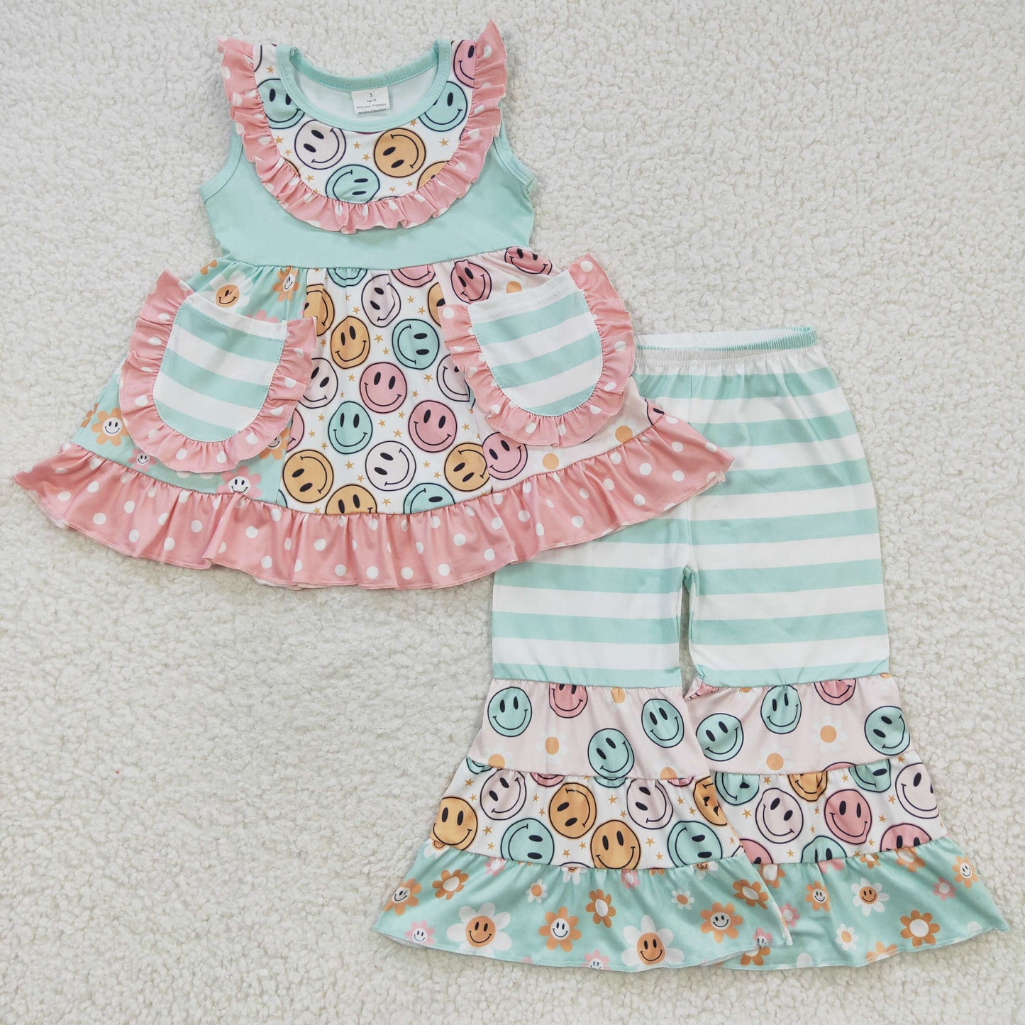 Smile With Pocket Girls Pant Set