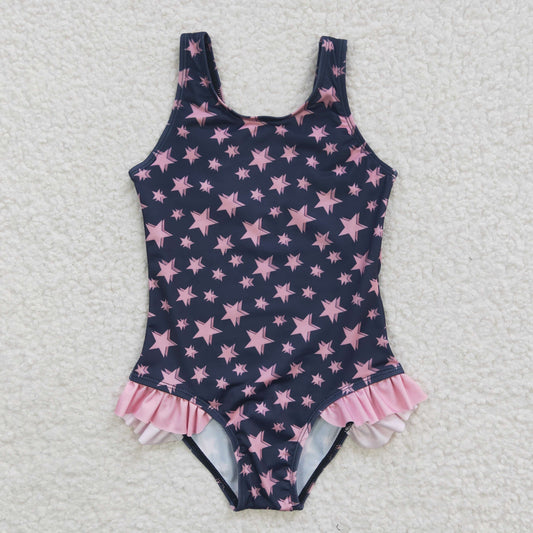 Pink Star Girls Summer Swimsuit