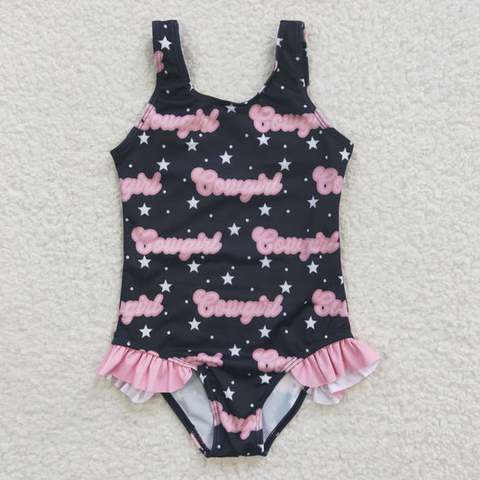 Black Pink CowGirl Summer Swimsuit